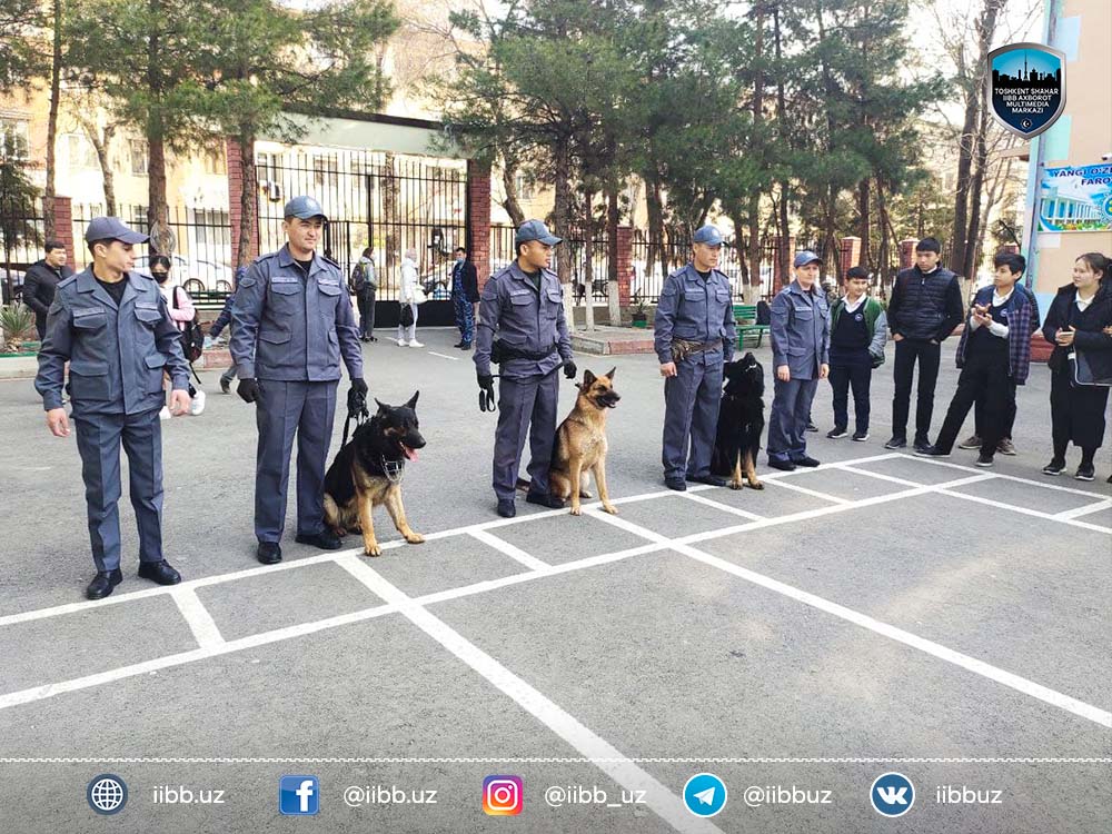 Toshkent shahar IIBB kinologiya xizmati xodimlari 166-son maktabda bo`ldilar