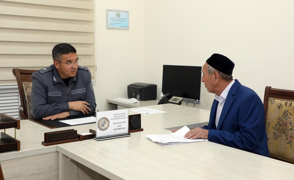 Toshkent shahar IIBBda bosh boshqarma boshlig‘ining navbatdagi fuqarolar qabuli bo‘lib o‘t...