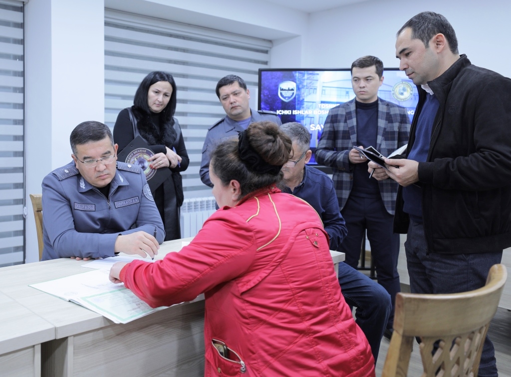 В ходе выездного приёма начальника ГУВД города Ташкента решаются насущные проблемы граждан